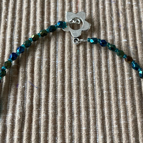 NWT Pewter Bee Necklace w Freshwater Pearls & Czech Fire Polished Glass - Picture 6 of 8